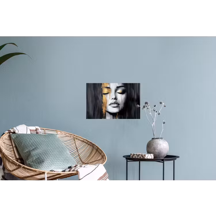 Muursticker - Gezicht - Vrouw - Penseelstreken - Abstract — 4