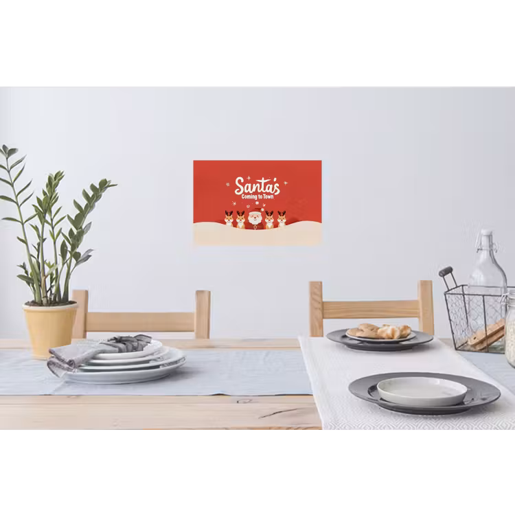 Muursticker - Illustratie - Kerstman - Rendieren - Rood — 3