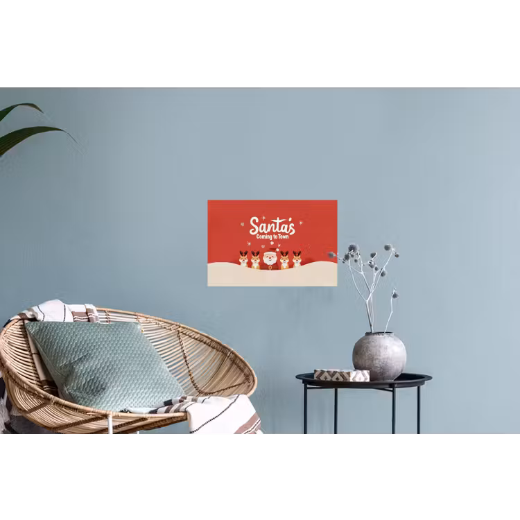 Muursticker - Illustratie - Kerstman - Rendieren - Rood — 4