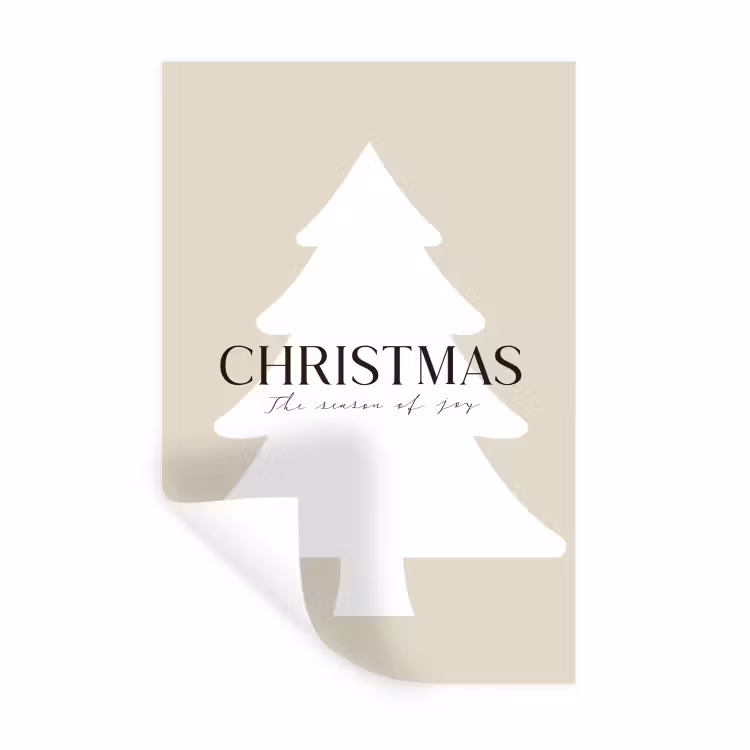 Muursticker - Kerstboom - Japandi - Christmas - Beige — 1