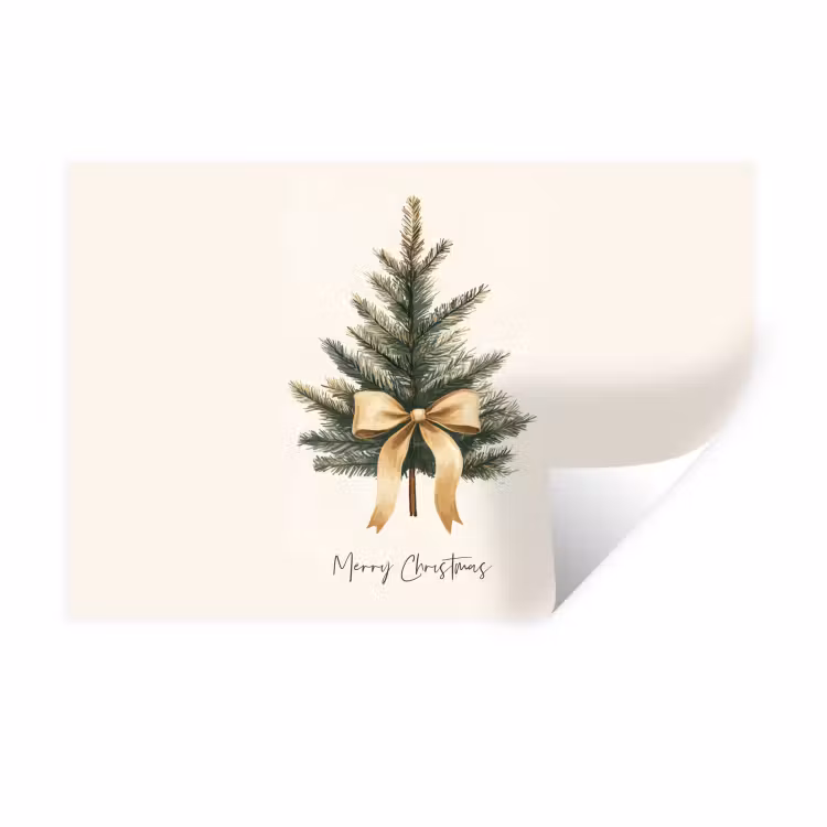 Muursticker - Kerstboom - Kerst - Merry Christmas - Beige — 1