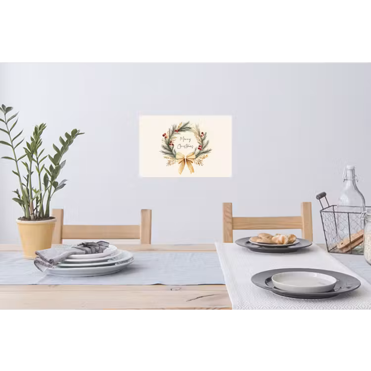 Muursticker - Kerstkrans - Kerst - Goud - Beige — 3