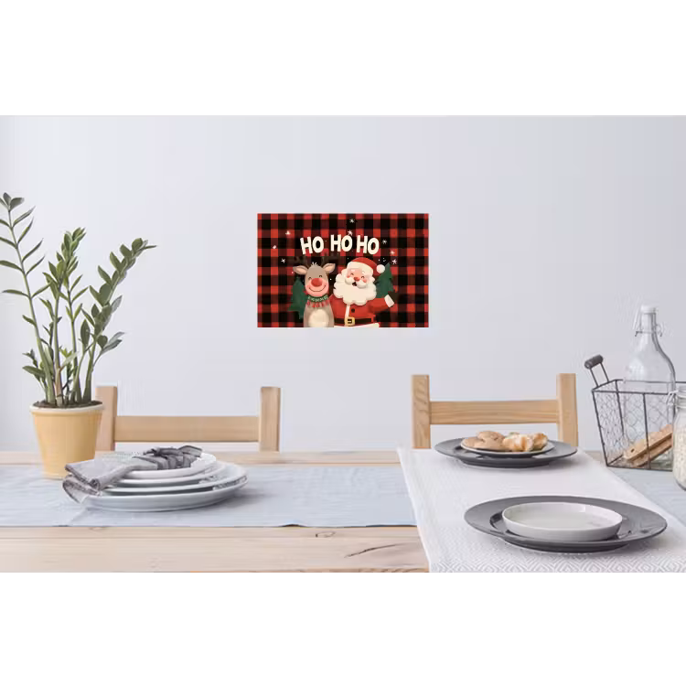 Muursticker - Kerstman - Rendier - Tekst - Rood - Zwart — 3
