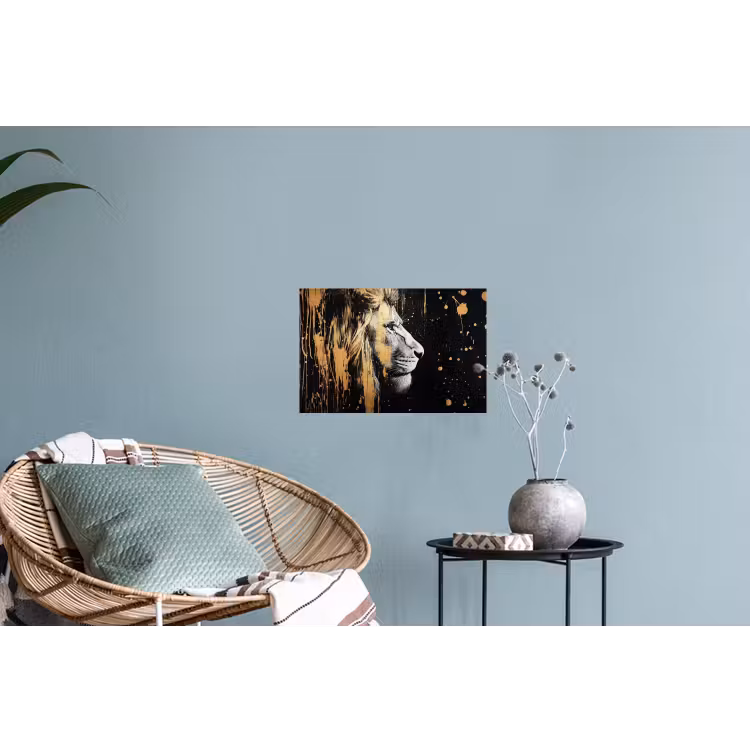 Muursticker - Portret - Leeuw - Abstract - Goud — 4