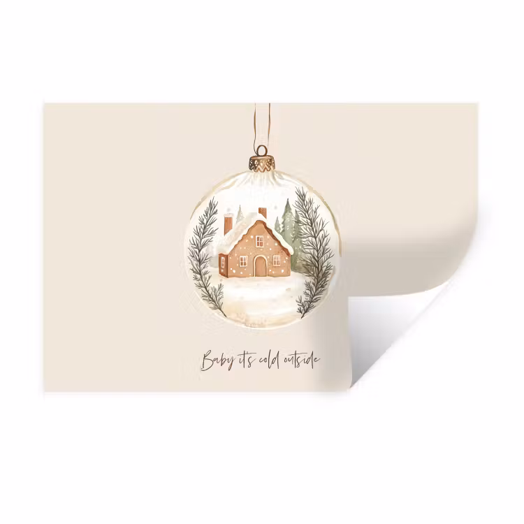 Muursticker - Quote - Winter - Kerst - Beige - Kerstbal — 1