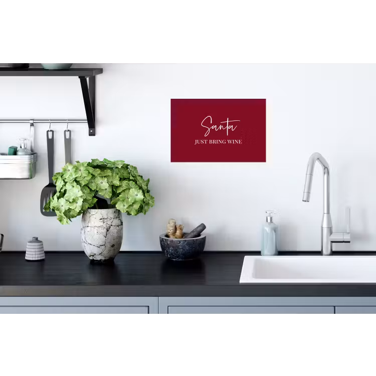 Muursticker - Santa - Wine - Rood - Kerst - Kerstman — 2