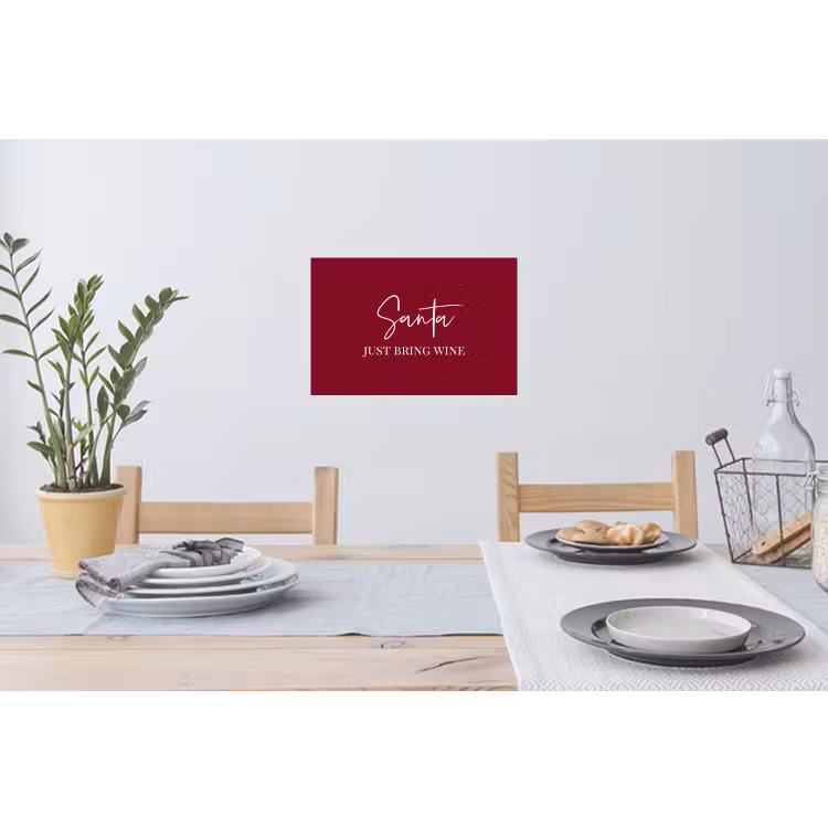 Muursticker - Santa - Wine - Rood - Kerst - Kerstman — 3