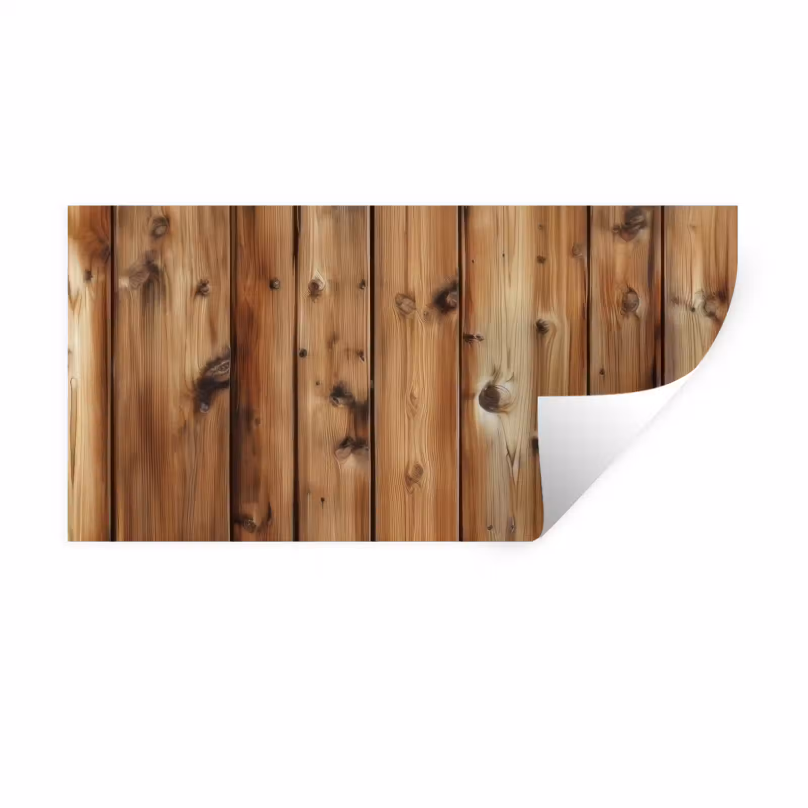 Muursticker - Hout - Planken - Bruin — 1