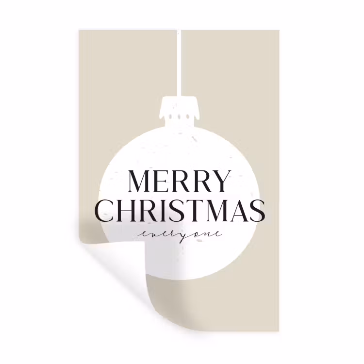 Muursticker - Christmas - Kerstballen - Japandi - Witte kerstballen — 1