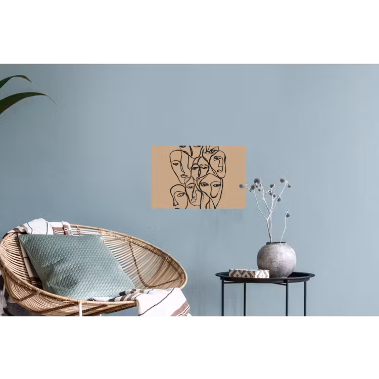 Muursticker - Gezichtenzee - Lijntekening - Abstract — 4