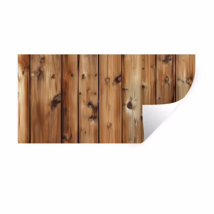 Muursticker - Hout - Planken - Bruin — 1