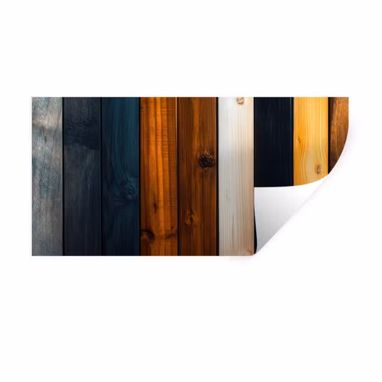 Muursticker - Hout - Planken - Donker - Warm — 1