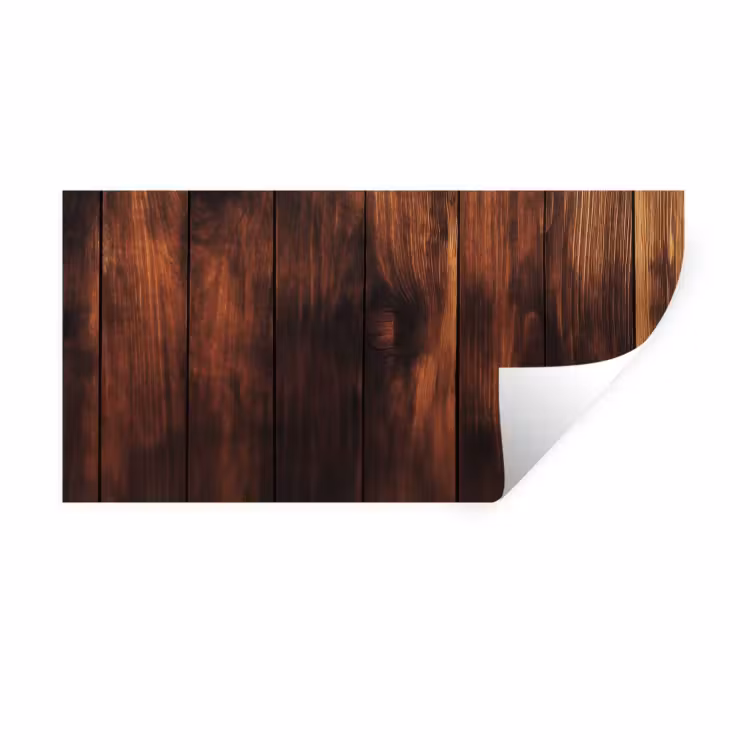 Muursticker - Hout - Planken - Vintage - Donkerbruin — 1