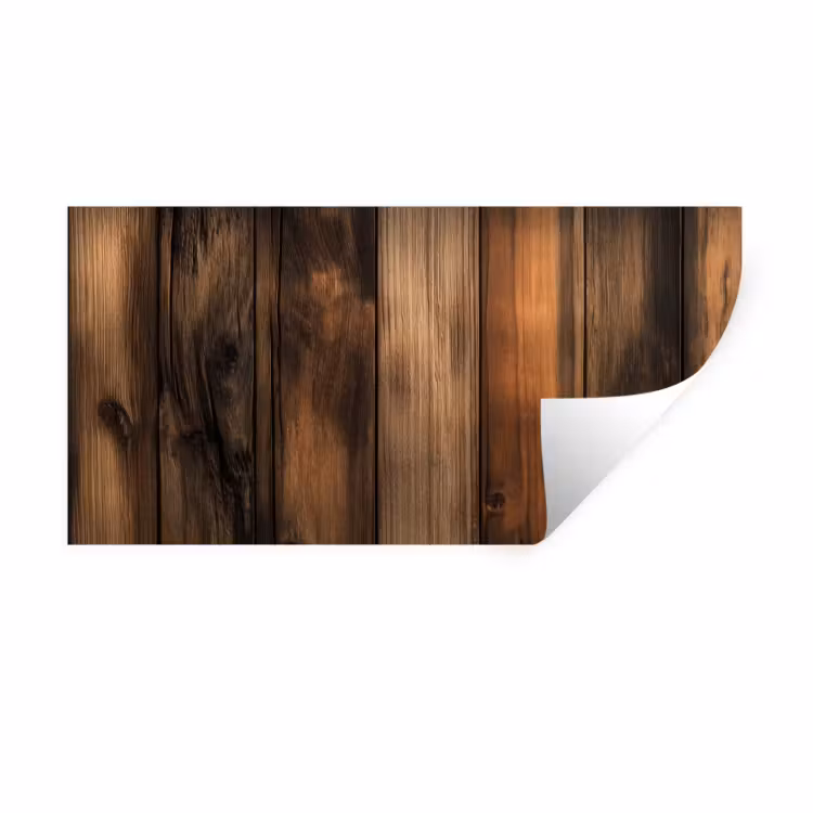 Muursticker - Hout - Rustiek - Donkere Planken — 1
