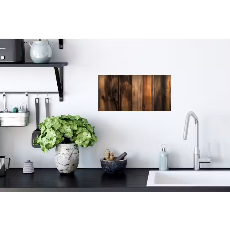 Muursticker - Hout - Rustiek - Donkere Planken — 2