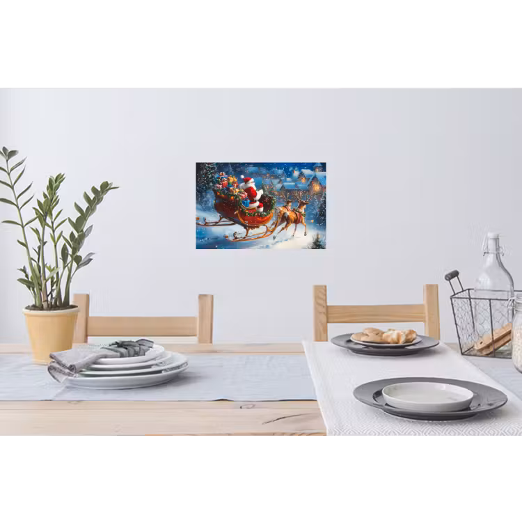 Muursticker - Kerstman - Rendier - Kerst - Sneeuw — 3