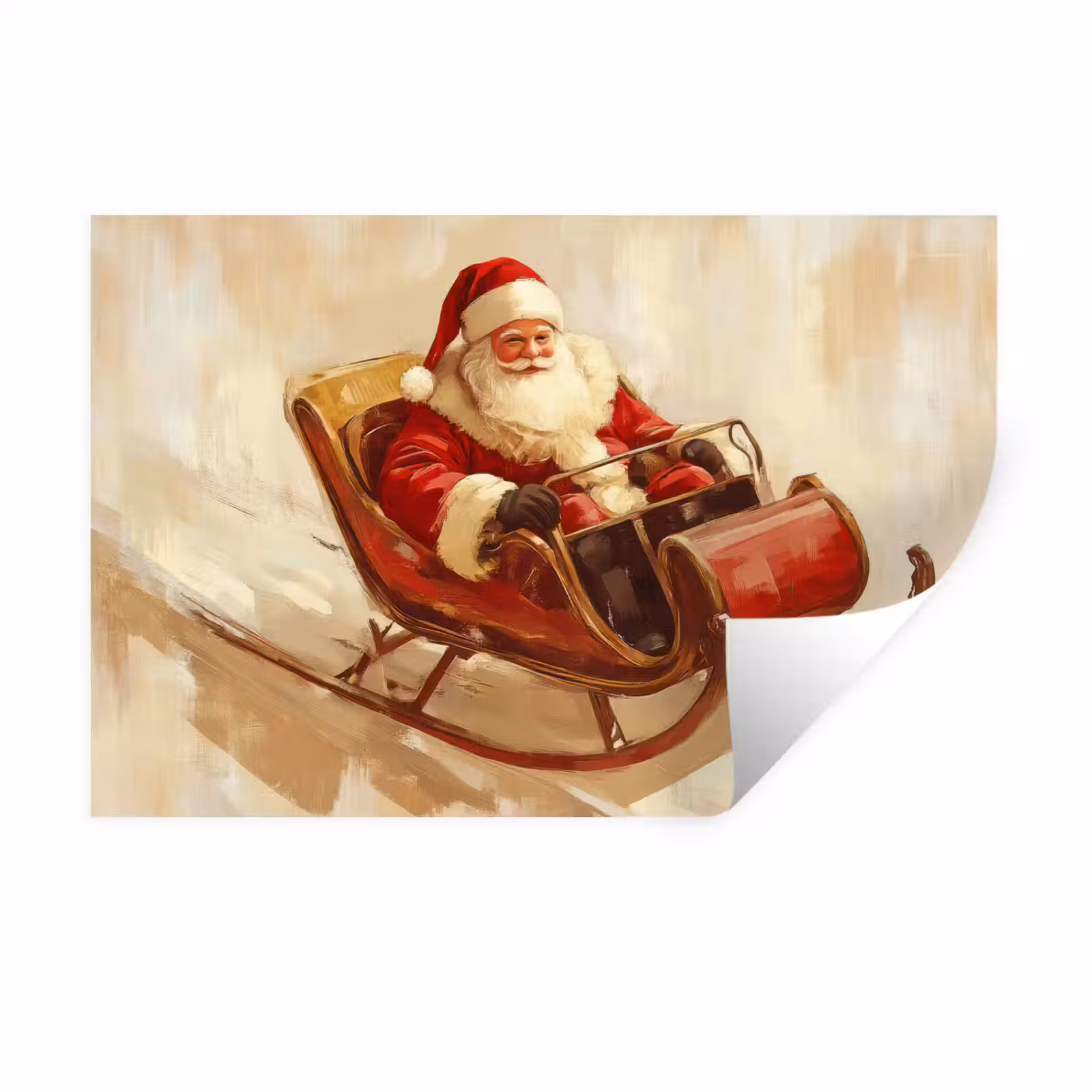Muursticker - Kerst - Slee - Kerstman — 1