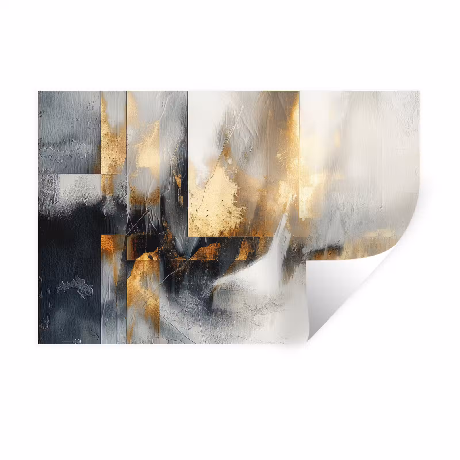 Muursticker - Kunst - Goud - Zilver - Abstract — 1