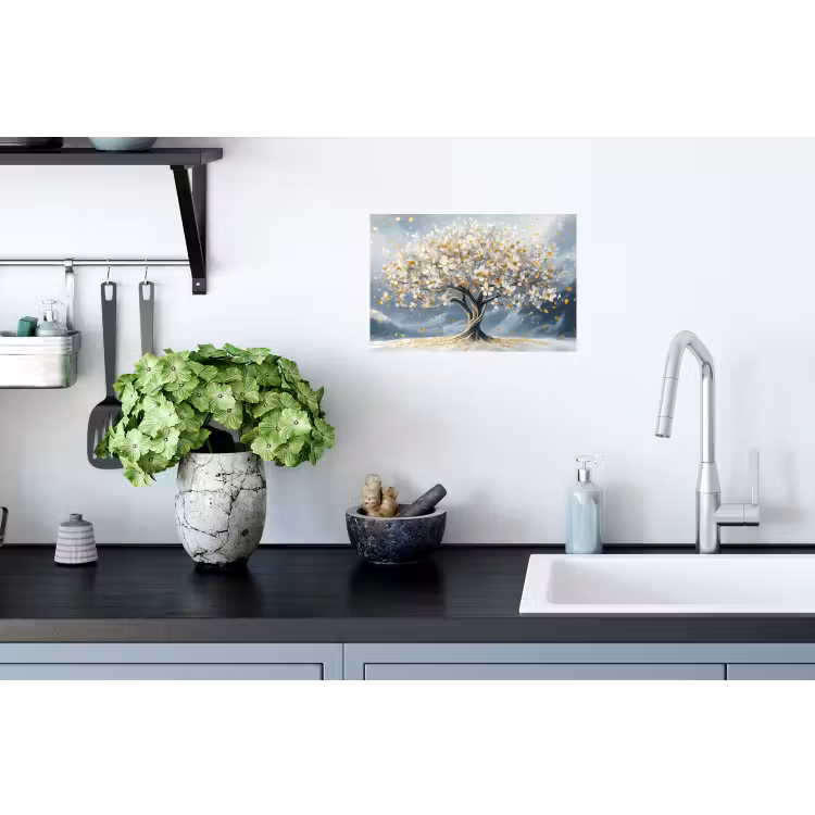 Muursticker - Boom - Winter - Levensboom - Modern - Goud — 2