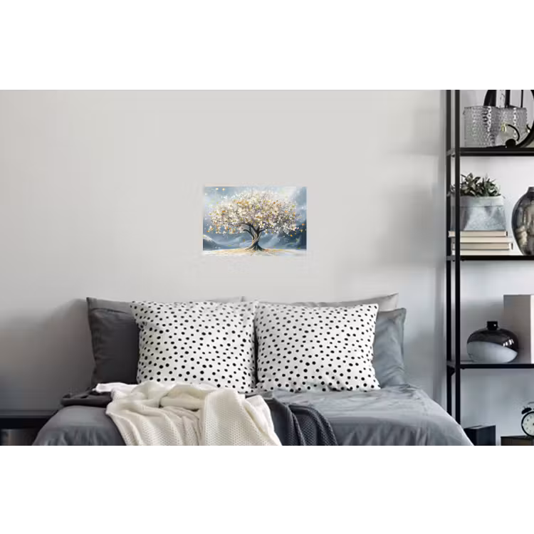 Muursticker - Boom - Winter - Levensboom - Modern - Goud — 5