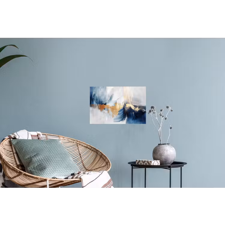 Muursticker - Goud - Blauw - Watercolor - Kunst - Modern — 4