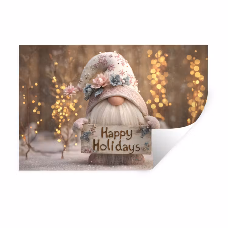 Muursticker - Kerst - Gnome - Bord - Kleurrijk — 1