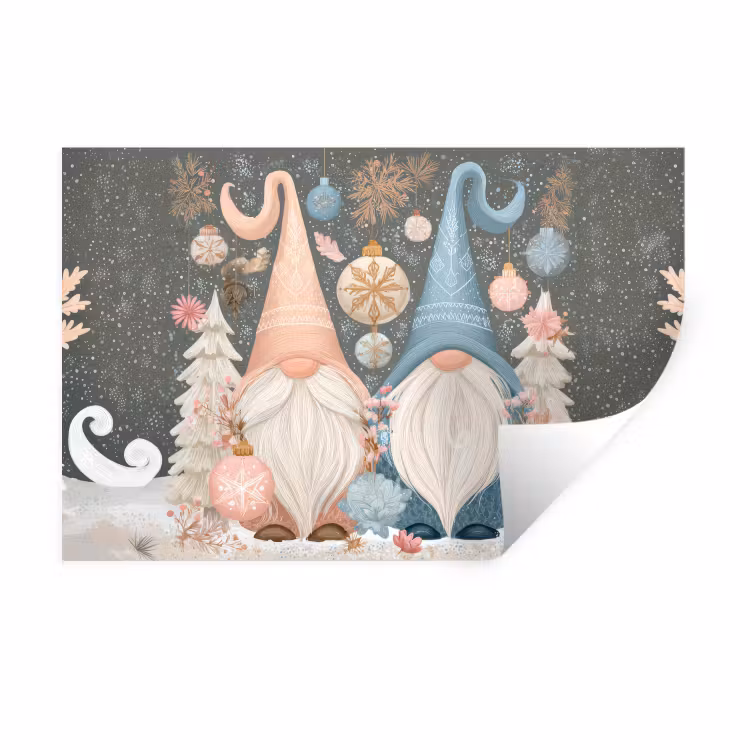 Muursticker - Kerst - Gnomen - Pastel — 1