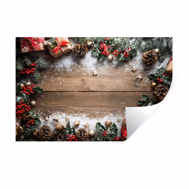 Muursticker - Kerstdecoratie - Geschenken - Hout - Veelkleurig — 1