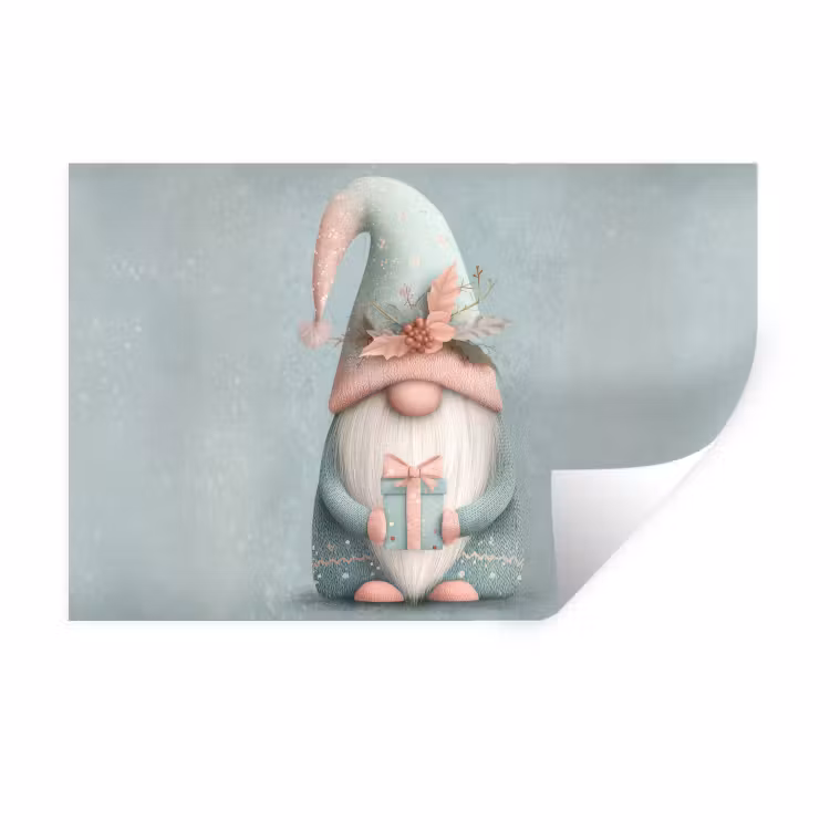 Muursticker - Kerstgnome - Cadeau - Groen — 1