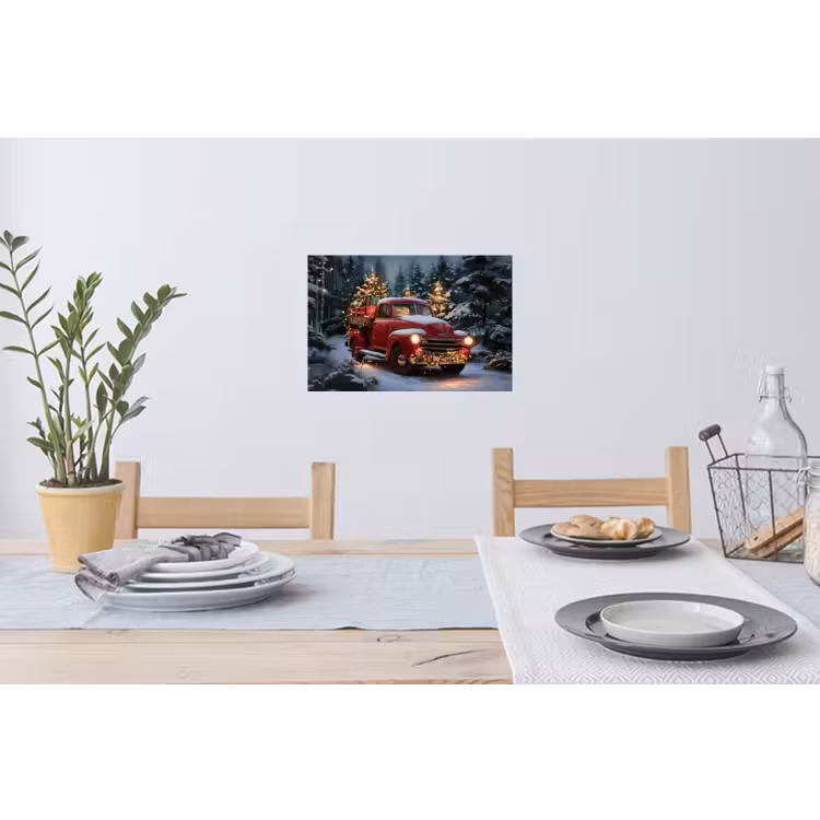 Muursticker - Kersttruck - Sneeuwbos - Rood — 3