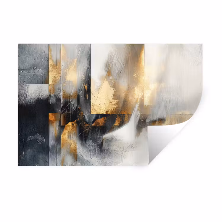 Muursticker - Kunst - Goud - Zilver - Abstract — 1