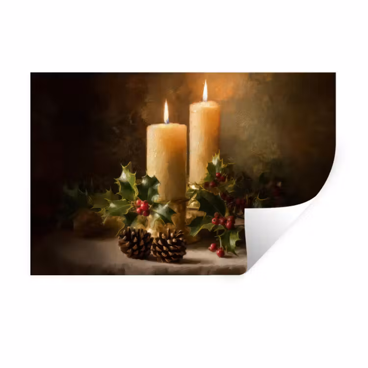 Muursticker - Kaarslicht - Kerst - Veelkleurig — 1