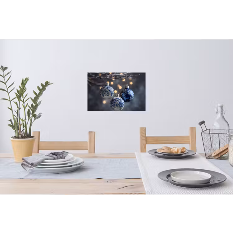 Muursticker - Kerstbal - Versierd - Blauw — 3