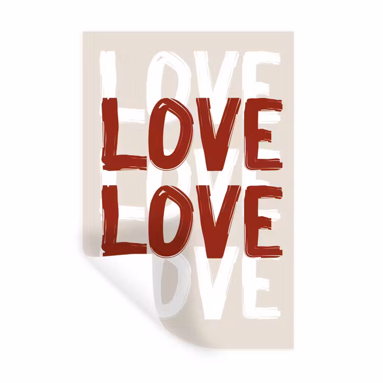 Muursticker - Love - Rood - Tekst — 1
