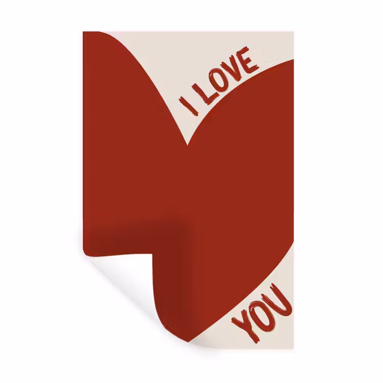 Muursticker - Loveyou - Rood - Hart — 1