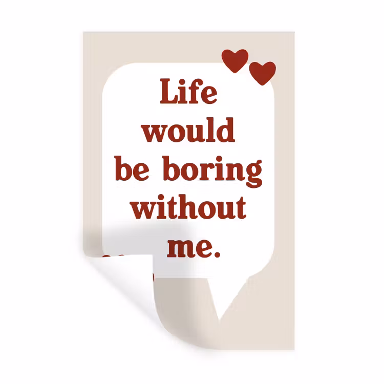 Muursticker - Quote - Tekstballon - Hartjes — 1