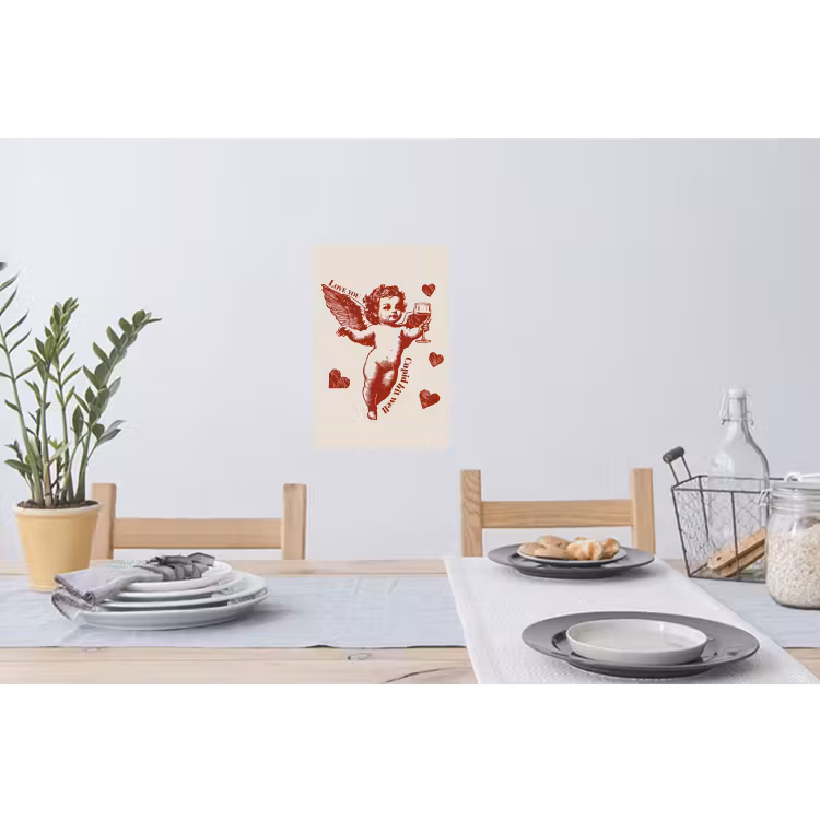 Muursticker - Cupido - Hartjes - Rood - Klassiek — 3