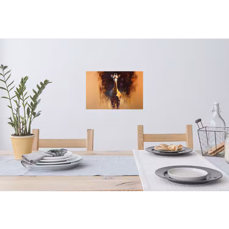 Muursticker - Giraf - Bruin - Abstract - Geschilderd — 3