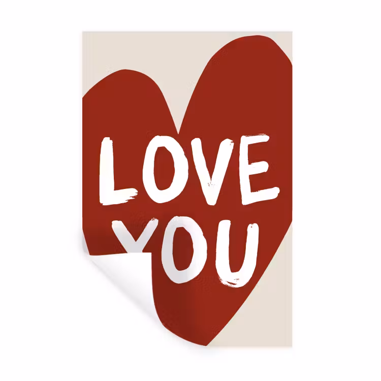Muursticker - Loveyou - Hart - Rood — 1