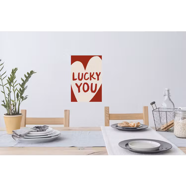 Muursticker - Lucky - Hart - Rood — 3