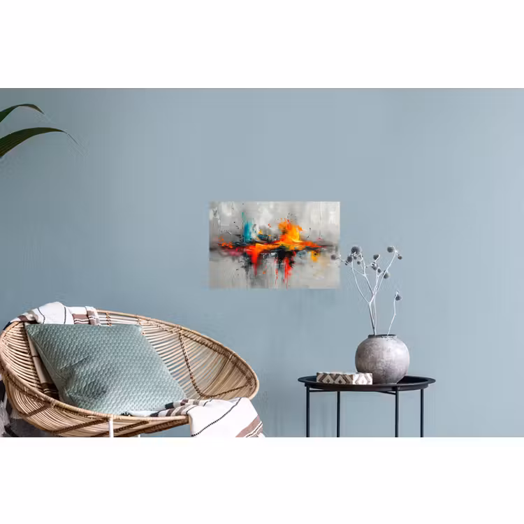 Muursticker - Moderne kunst - Oranje - Grijs - Abstract — 4