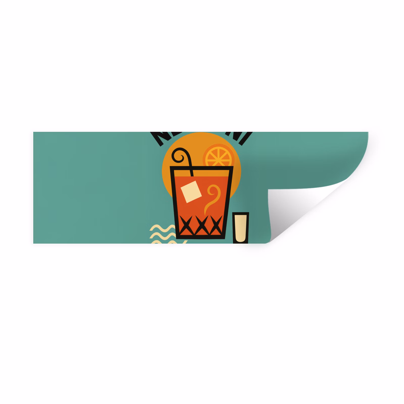 Muursticker - Cocktail - Negroni - Art - Sinaasappel — 1