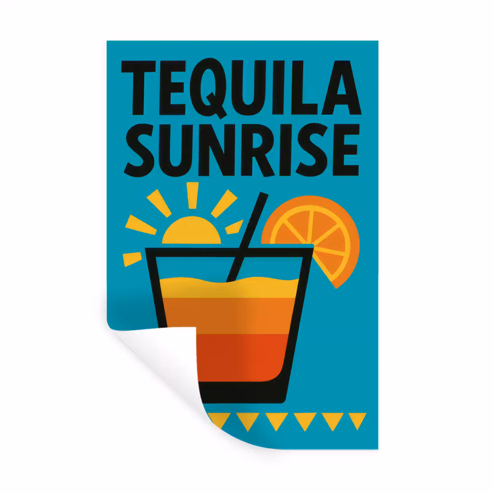 Muursticker - Illustratie - Tequila - Glas - Blauw — 1