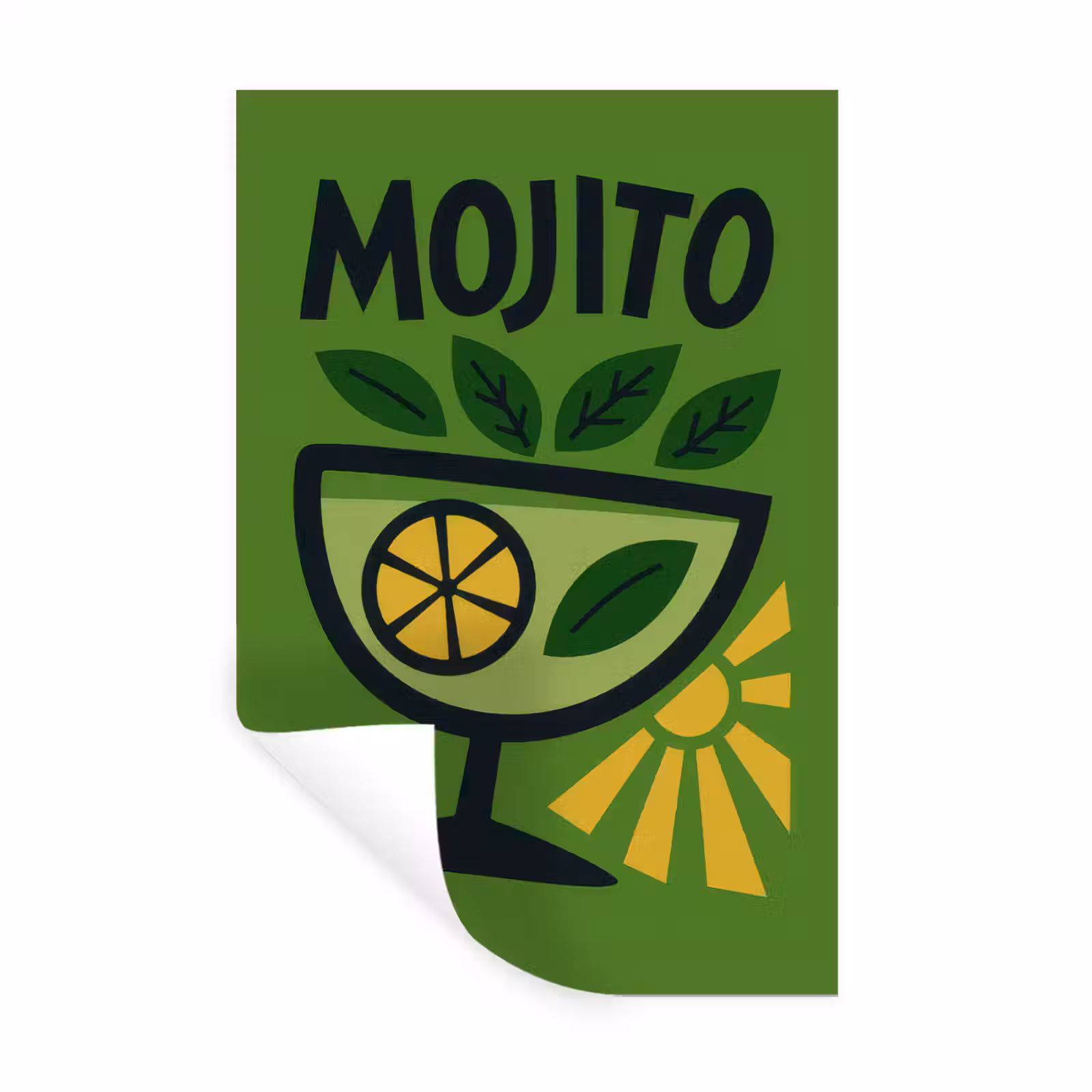 Muursticker - Mojito - Cocktail - Citroen - Groen — 1