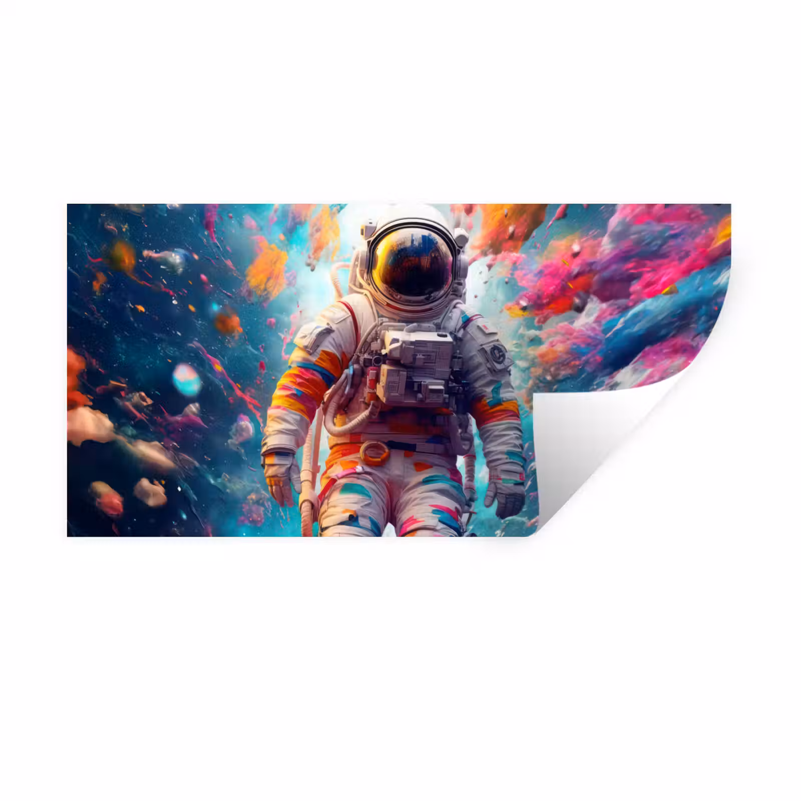 Muursticker - Neon - Meteoriet - Neon - Astronaut — 1