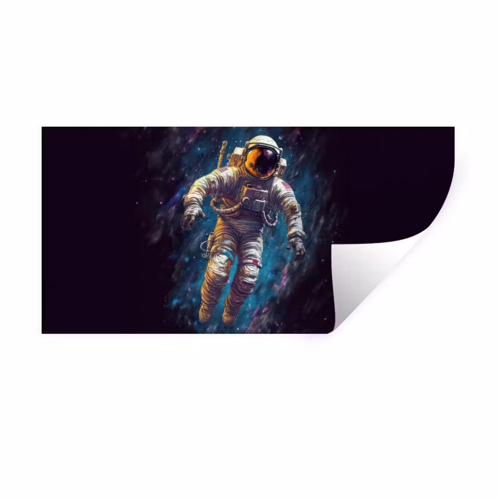 Muursticker - Ruimte - Neon - Astronaut - Sterren — 1