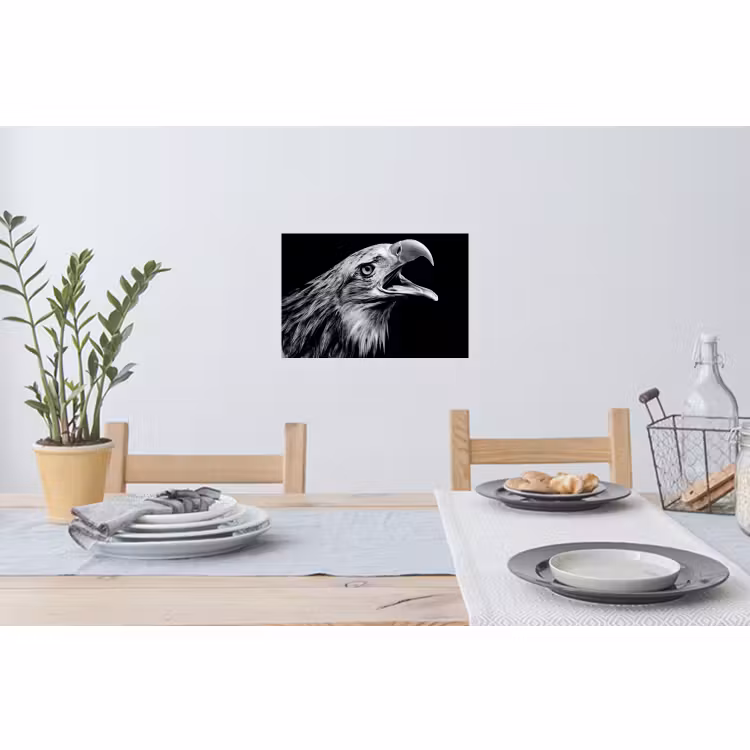 Muursticker - Adelaar - Portret - Roofvogels - Zwart - Wit - Vogel — 3