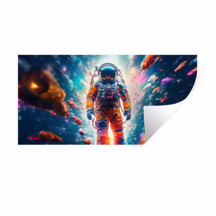 Muursticker - Astronaut - Neon - Meteoriet - Neon — 1
