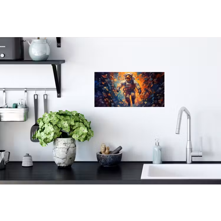 Muursticker - Astronaut - Neon - Oranje - Ruimte — 2
