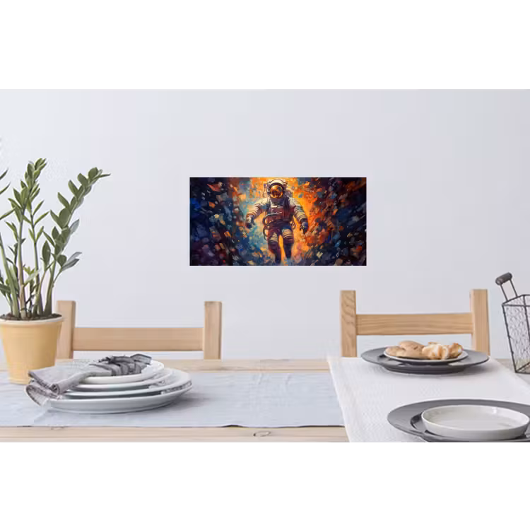 Muursticker - Astronaut - Neon - Oranje - Ruimte — 3